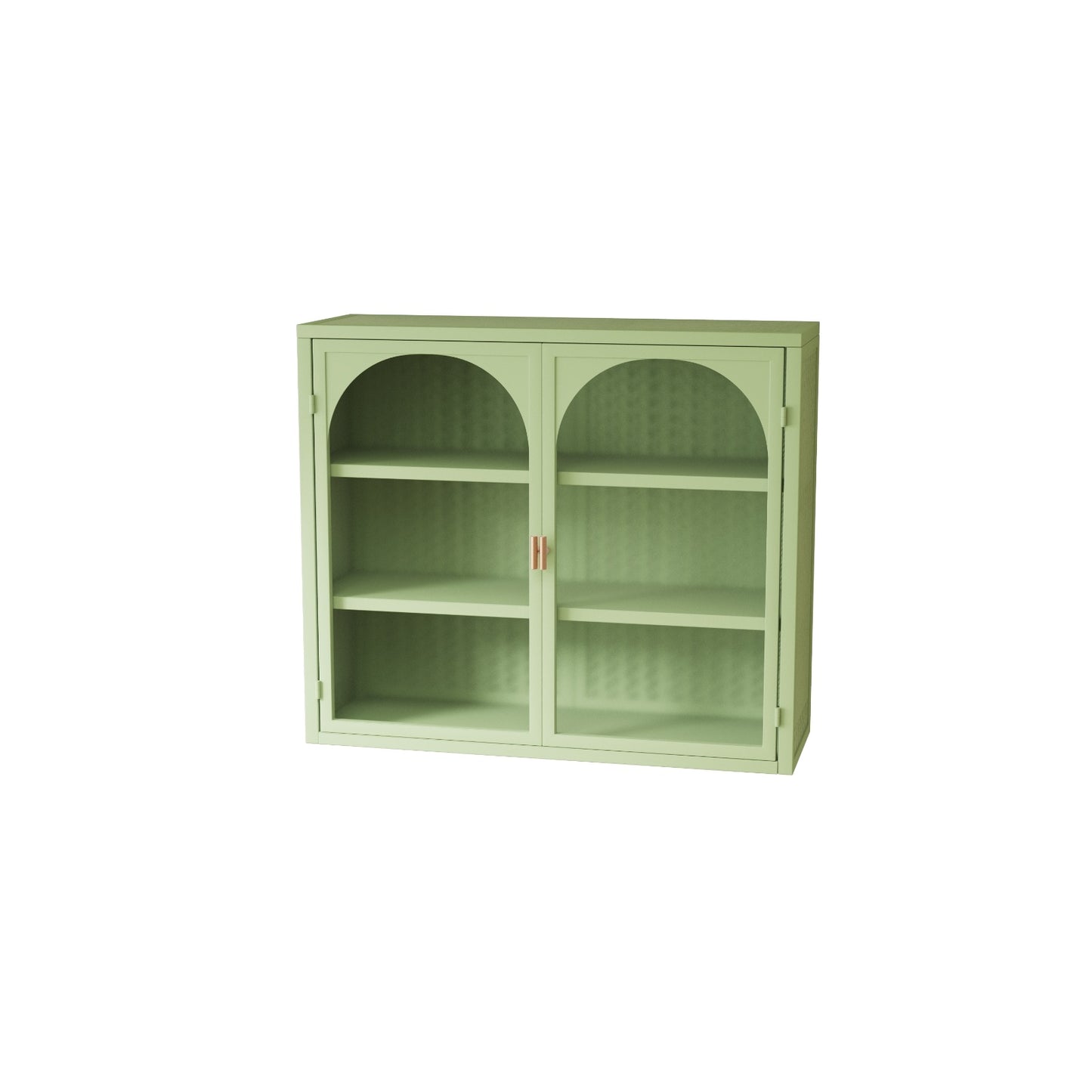 27.56 Glass Doors Wall Cabinet 3-Tier Storage For Entryway Living