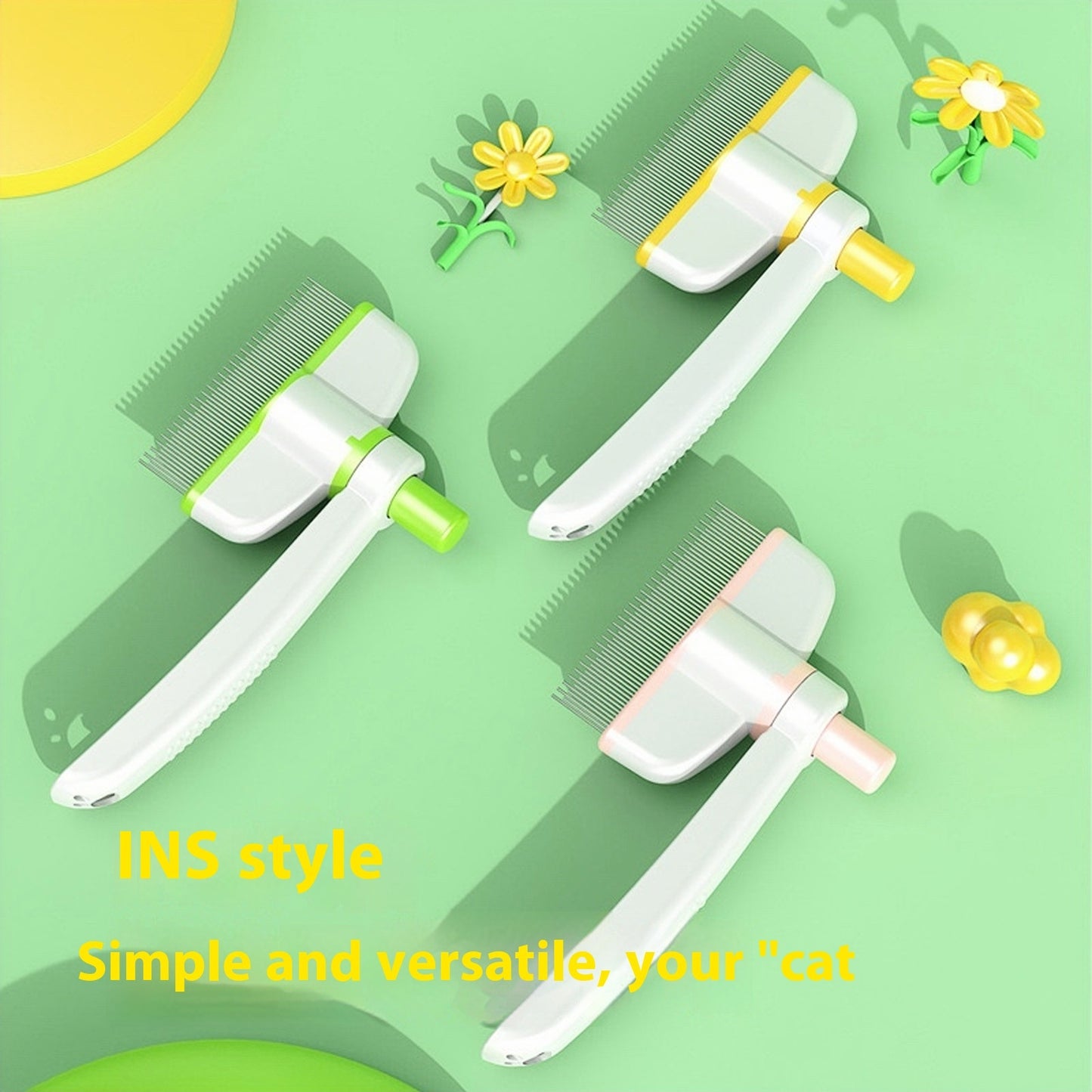 Self-Cleaning Pet Hair Removal Brush for Cats & Dogs