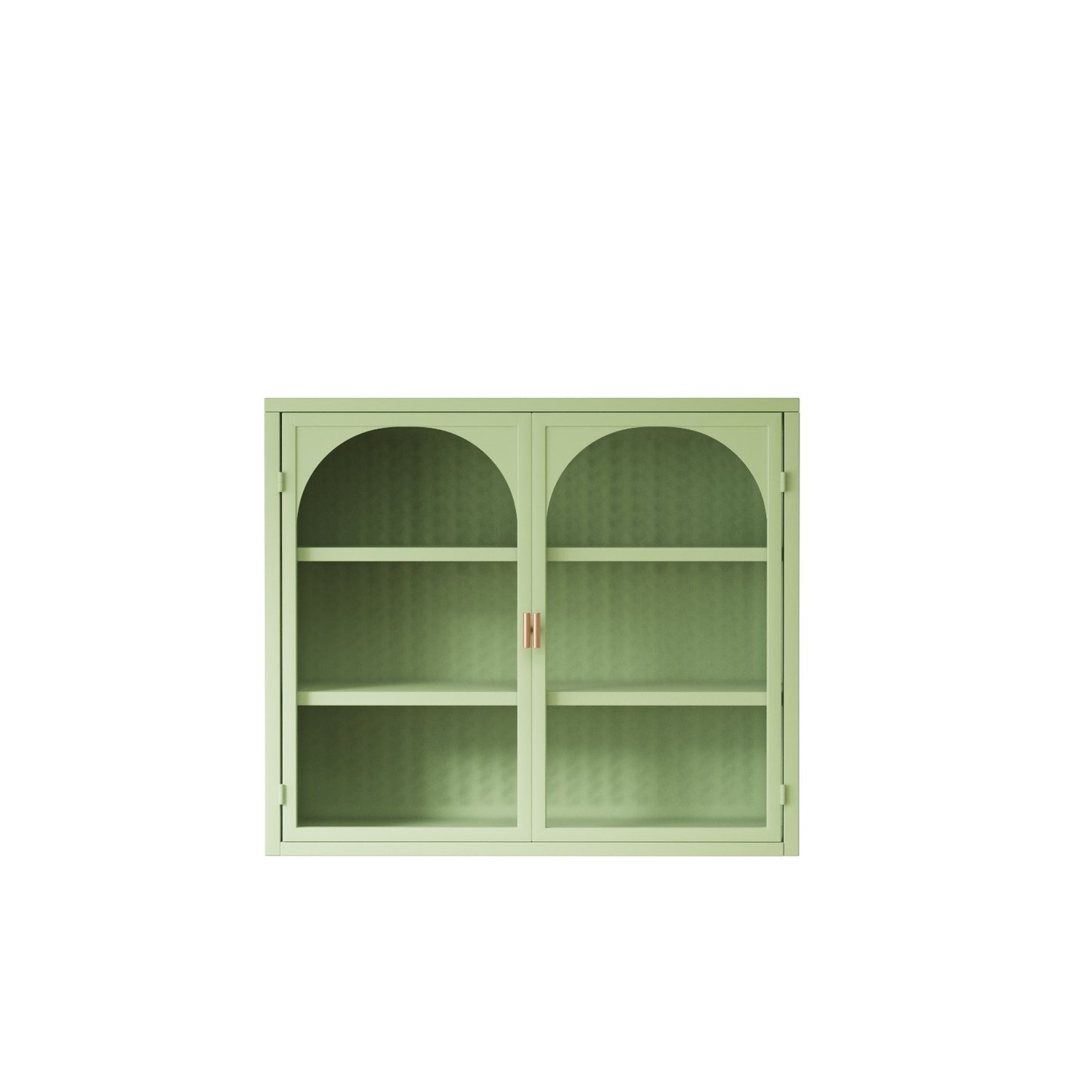 27.56 Glass Doors Wall Cabinet 3-Tier Storage For Entryway Living