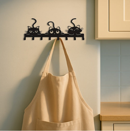 The Iron Cat Key Hook Rack - Fashionable Metal Wall - Mount Key Holder. It's An Easy - Install Storage Organizer Ideal For Home Living Room And Bedroom Decor, And A Top - Tier Housewarming Gift.Wall S