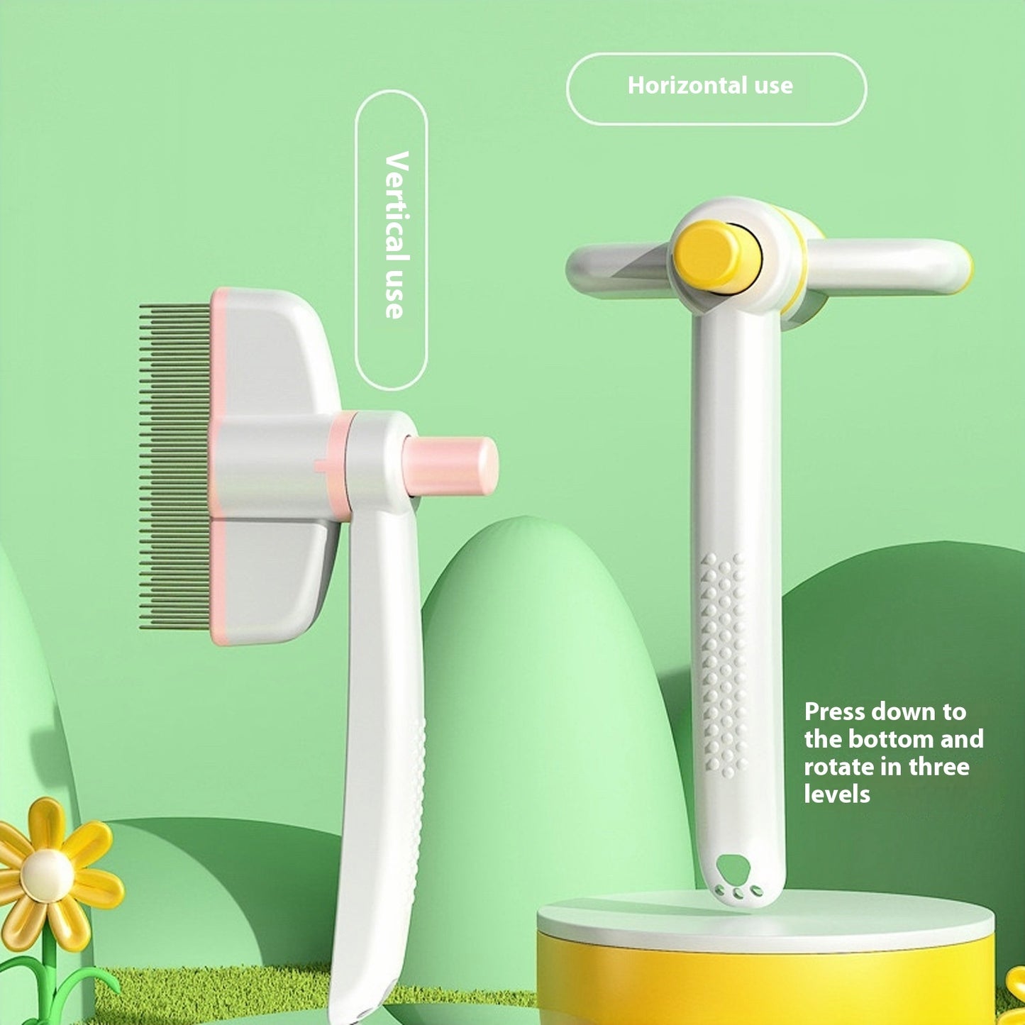 Self-Cleaning Pet Hair Removal Brush for Cats & Dogs