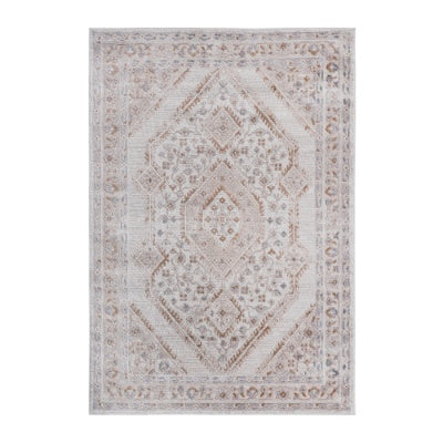 LOOM  LUXE Collection 2X3 Cream Ivory Bordered Non-Shedding Living Room Bedroom Dining Home Office Stylish And Stain Resistant Area Rug