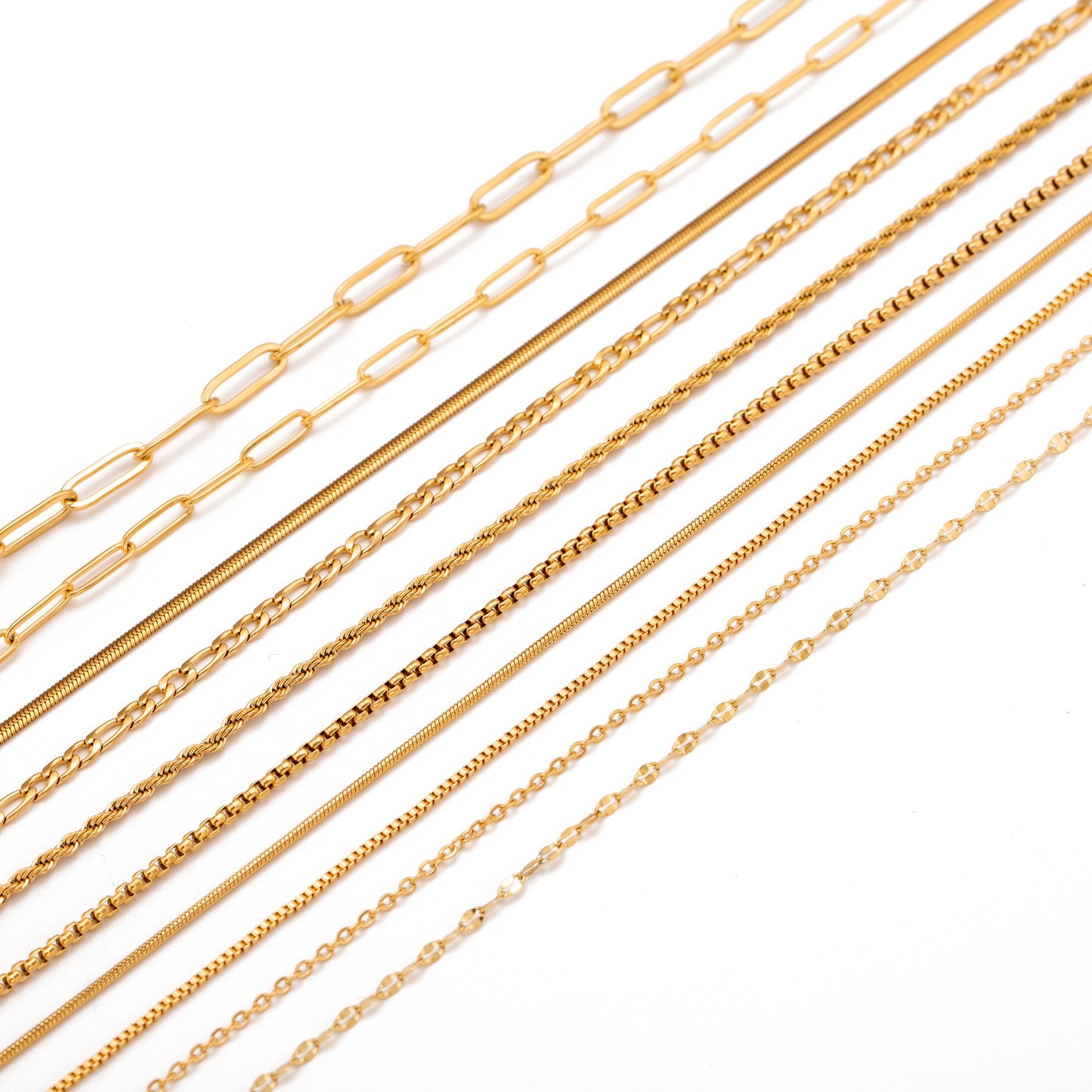 Stainless Steel Vacuum Vapor Plating 18K Gold Color Protection Lip Chain Accessories